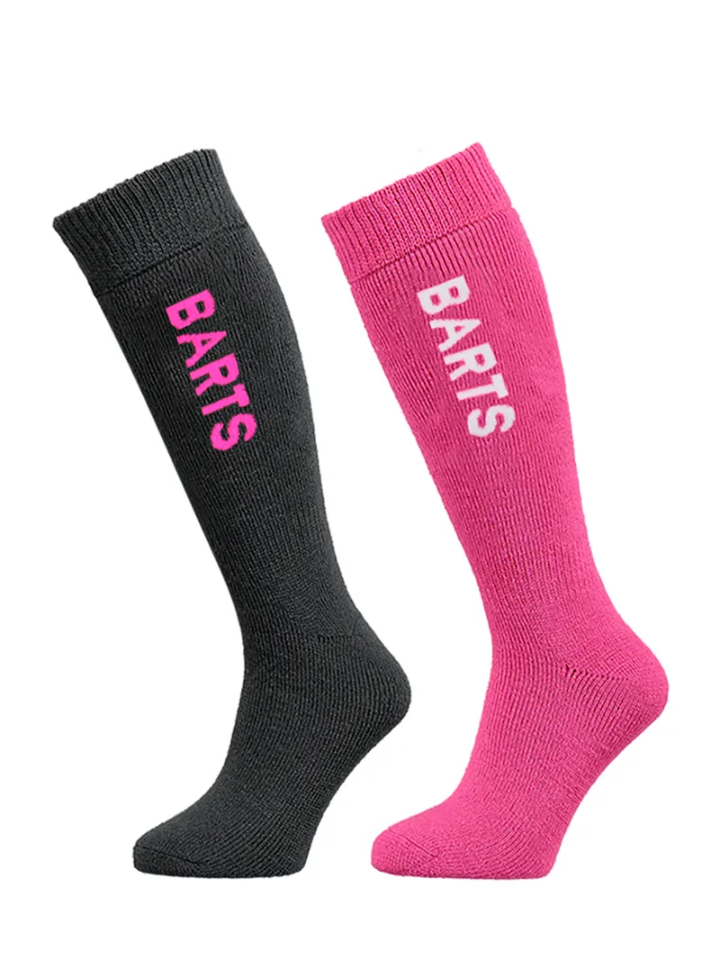 2025 Barts Basic kids ski socks 2 pack anthracite/fuchsia